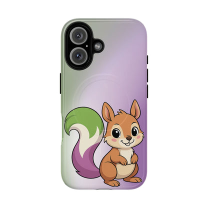 "Queeriosity"– Genderqueer Pride Squirrel MagSafe® iPhone Case