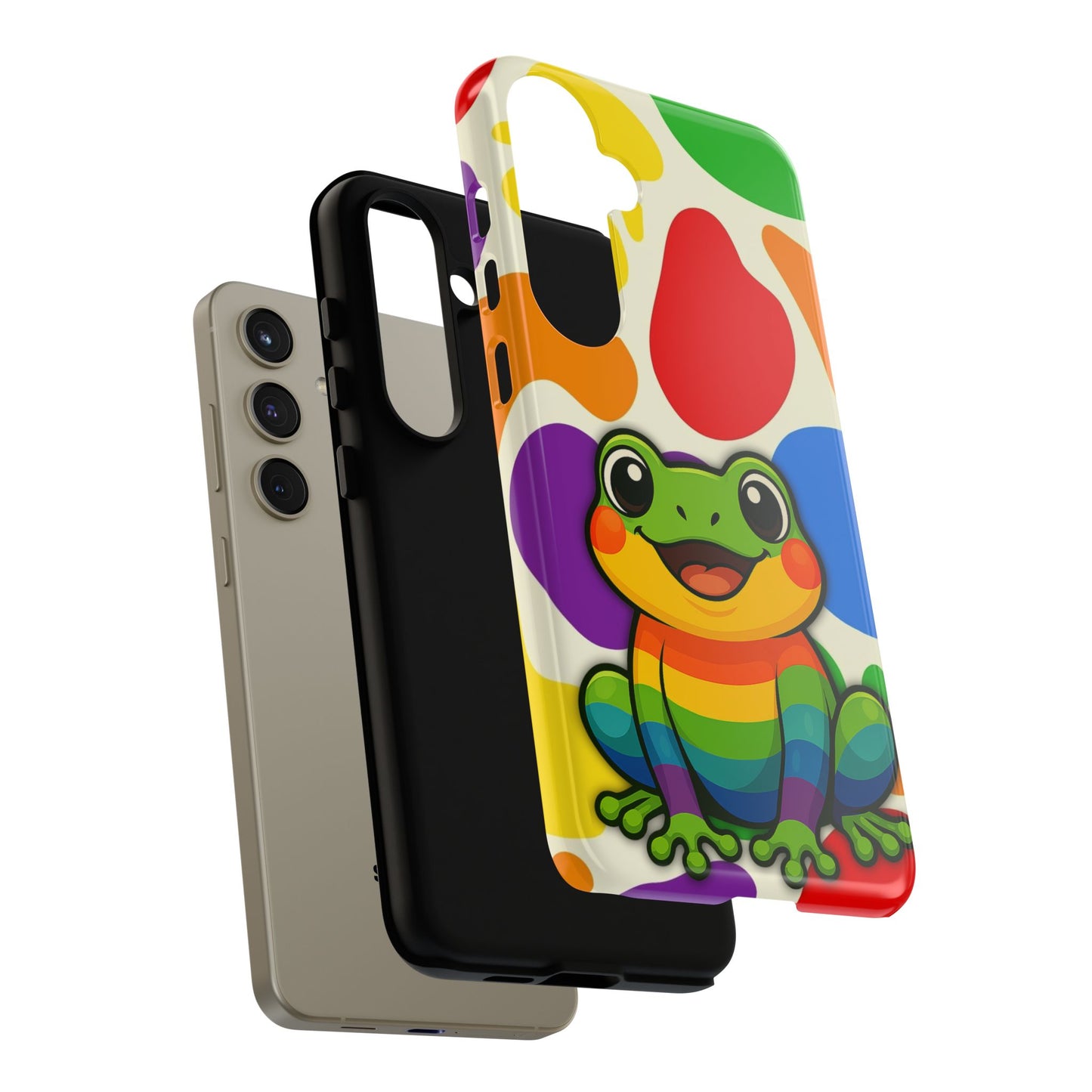 "rainbow ribbit" - lgbtqia+ pride frog android tough phone case