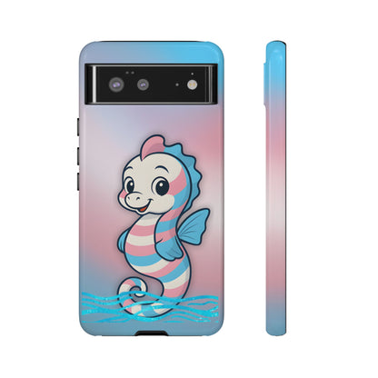 “Sea Me” – Trans Pride Seahorse Android Tough Phone Case