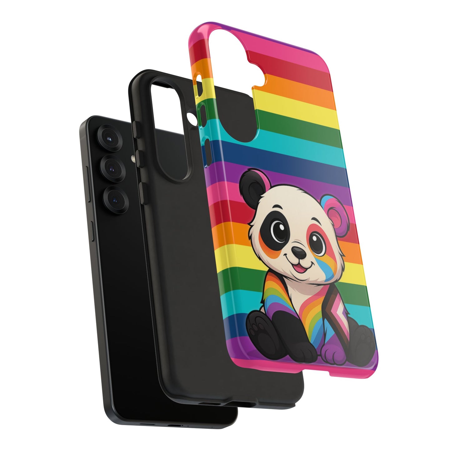 "pridecub" – progress + rainbow pride panda android tough phone case