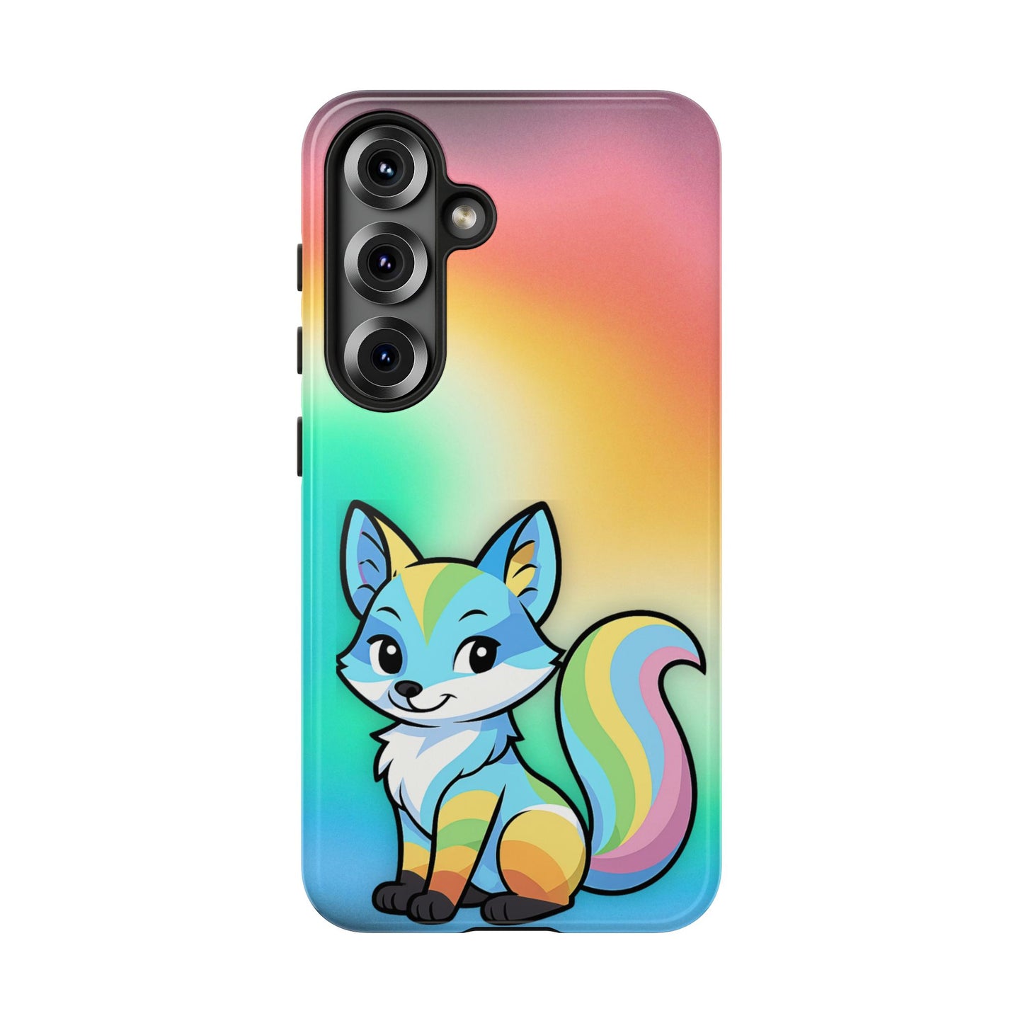 "queer as a fox" – queer pride fox android tough phone case