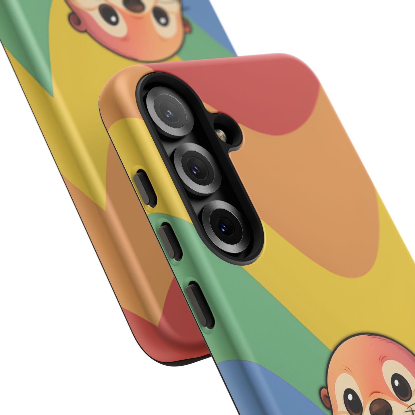 “otterly queer” – retro rainbow pride otter android tough phone case