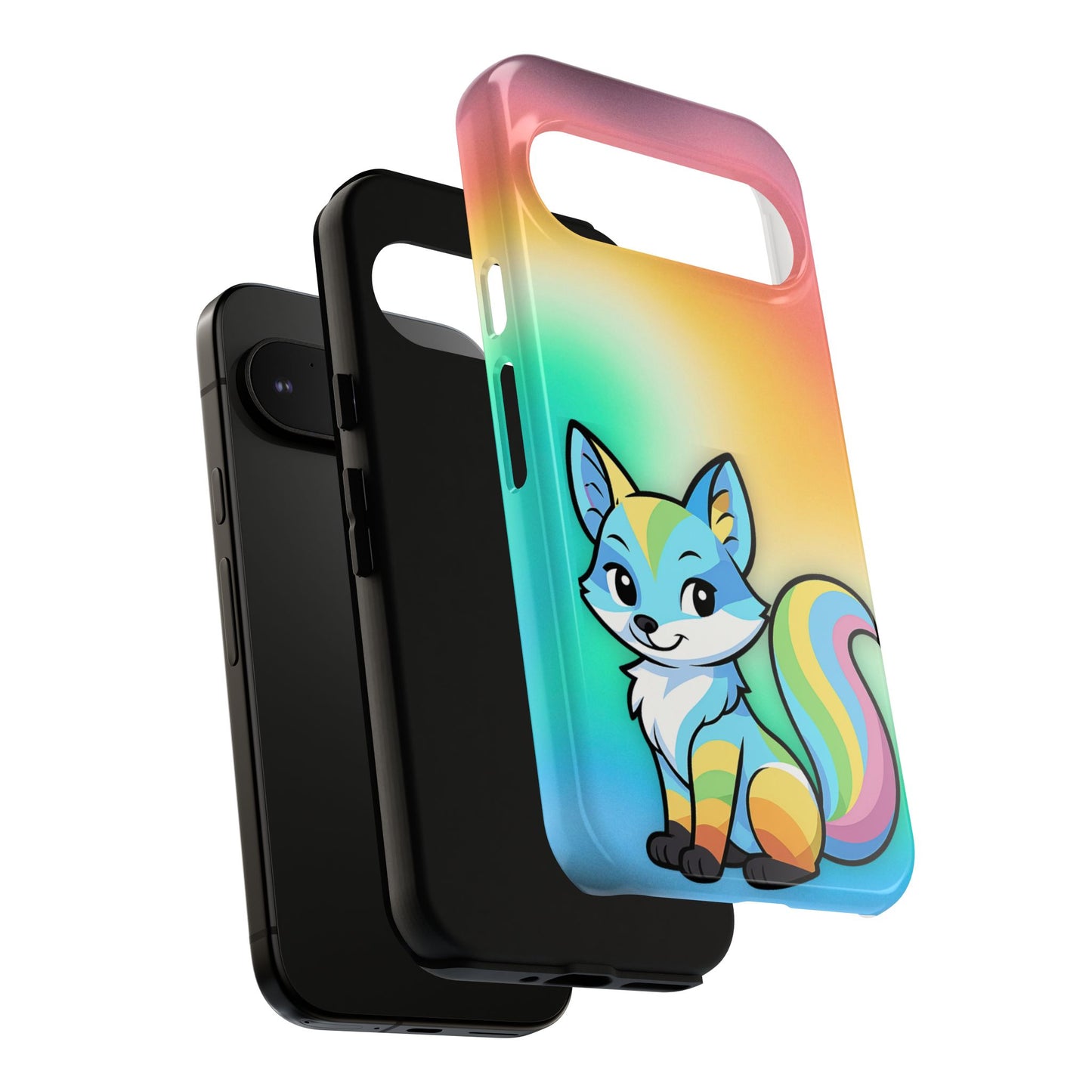 "queer as a fox" – queer pride fox android tough phone case
