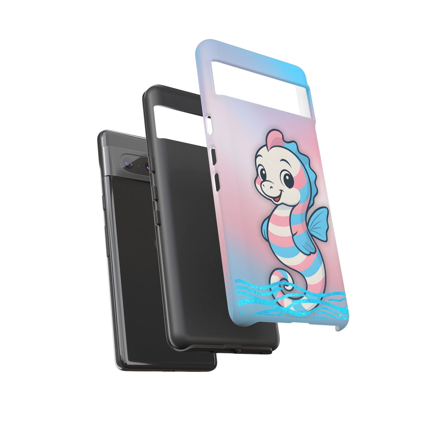 “sea me” – trans pride seahorse android tough phone case