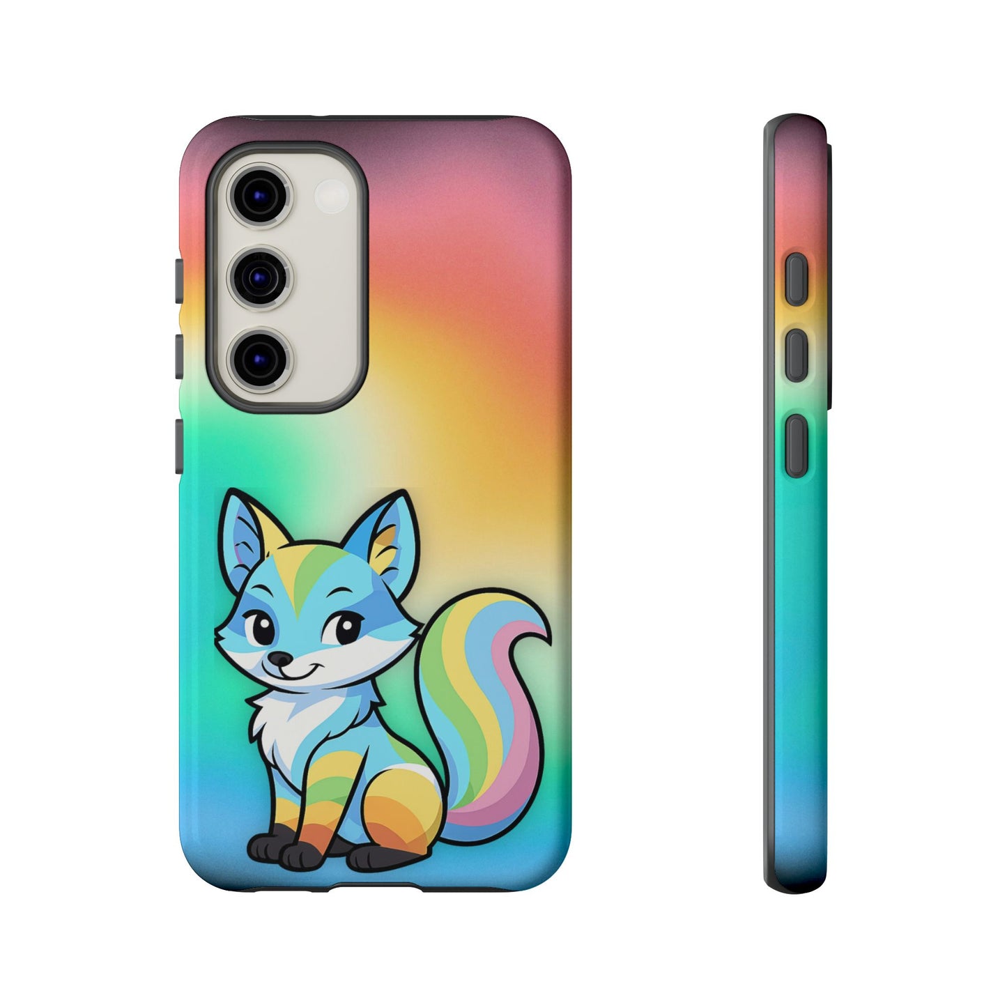 "queer as a fox" – queer pride fox android tough phone case