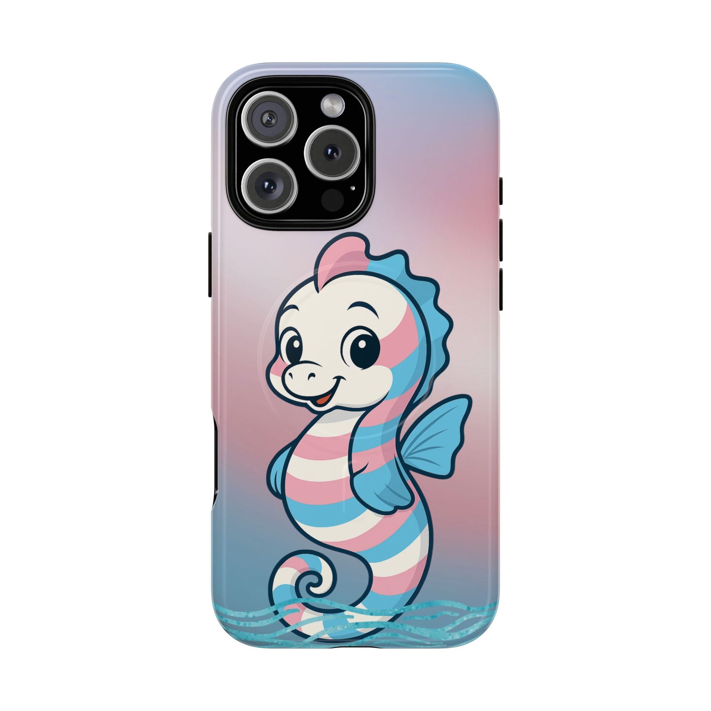 "sea me" – trans pride seahorse magsafe® iphone tough case