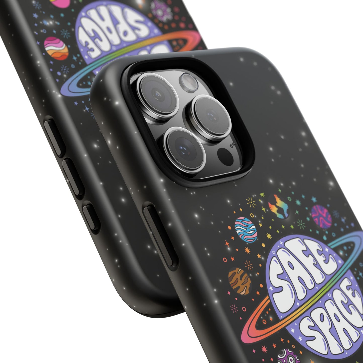 "safe space" lgbtqia+ pride galaxy android tough phone case