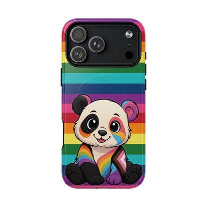 "PrideCub" – Progress + Rainbow Pride Panda MagSafe® iPhone Tough Case
