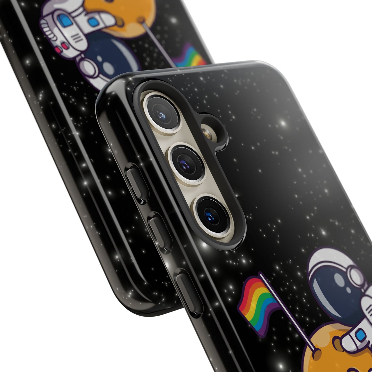 "cosmic queer" lgbtqia+ android astronaut tough phone case