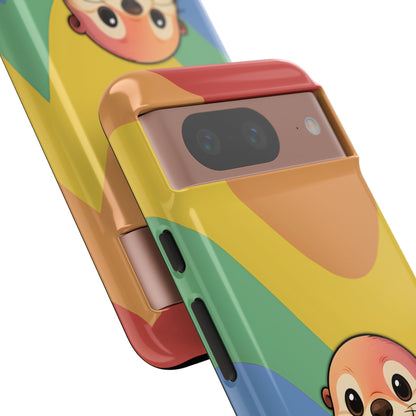“Otterly Queer” – Retro Rainbow Pride Otter Android Tough Phone Case
