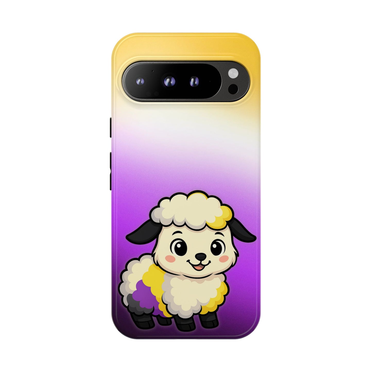 "nonbibaaary" – nonbinary pride sheep android tough phone case