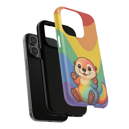 “Otterly Queer” – Retro Rainbow Pride Otter MagSafe® iPhone Tough Case