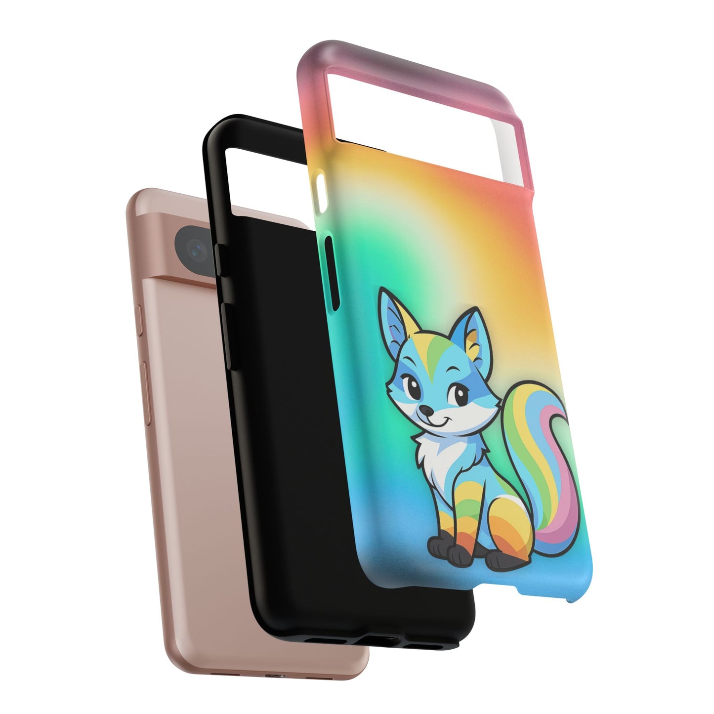 "queer as a fox" – queer pride fox android tough phone case