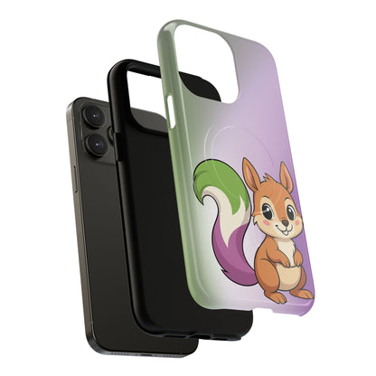 "Queeriosity"– Genderqueer Pride Squirrel MagSafe® iPhone Case