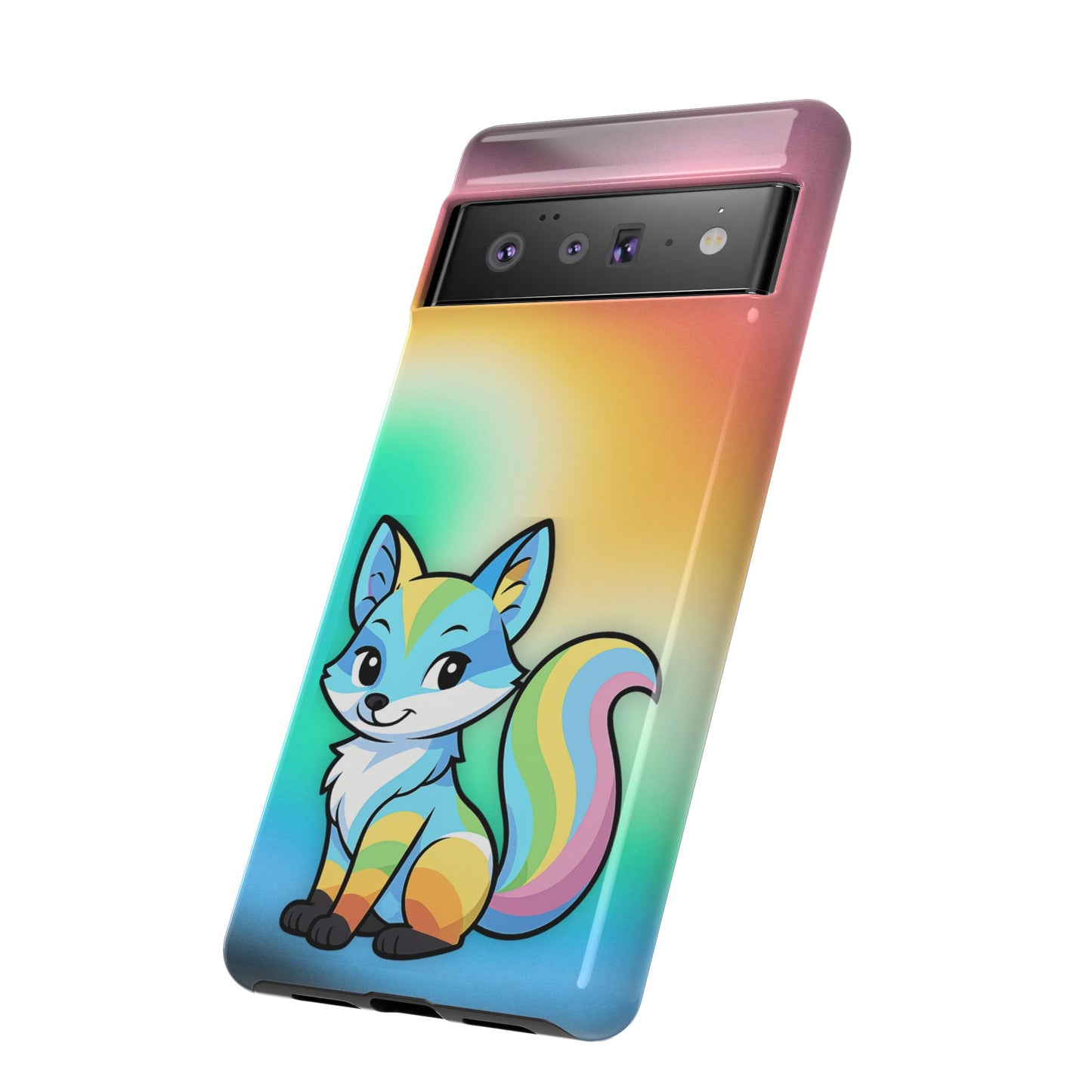 "queer as a fox" – queer pride fox android tough phone case