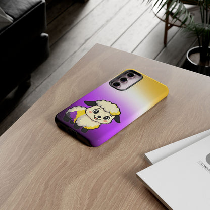 "NonbiBaaary" – Nonbinary Pride Sheep Android Tough Phone Case