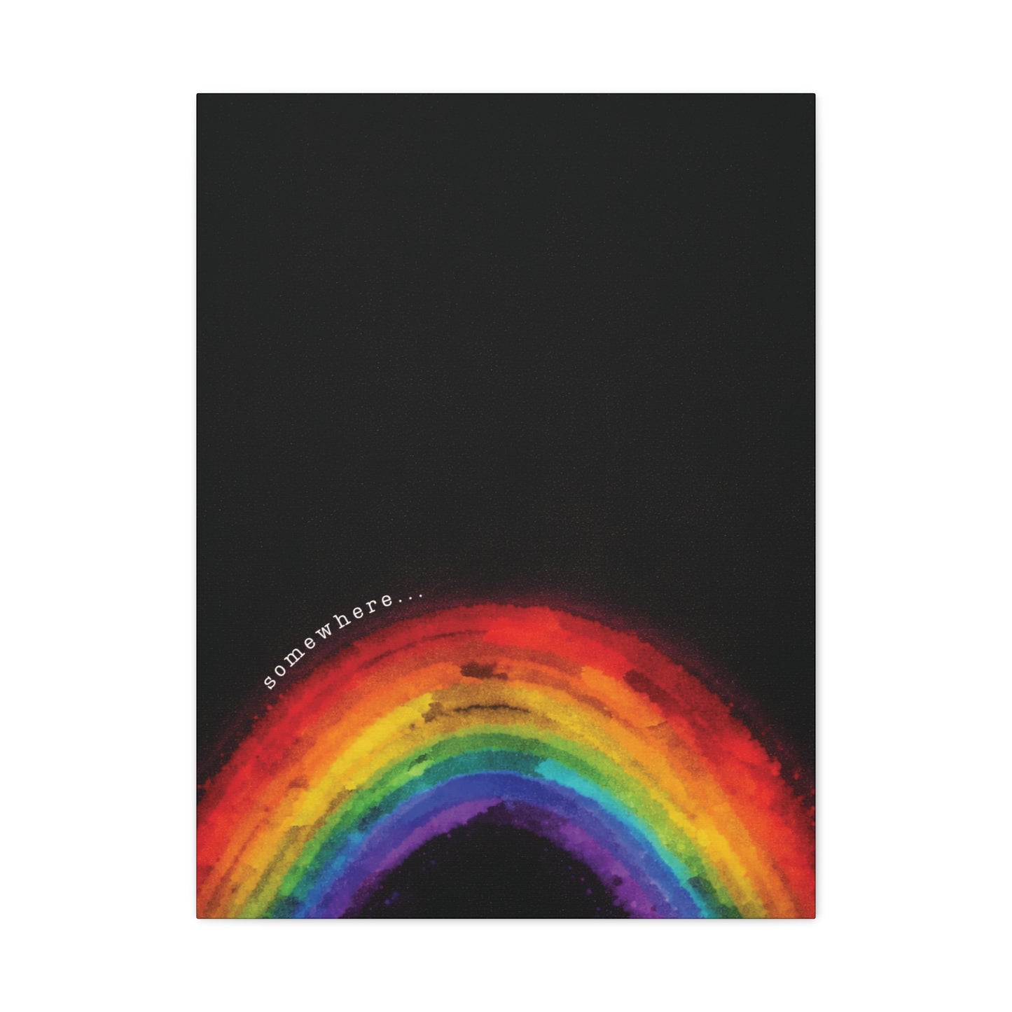 somewhere. | vibrant abstract watercolor rainbow canvas wall art