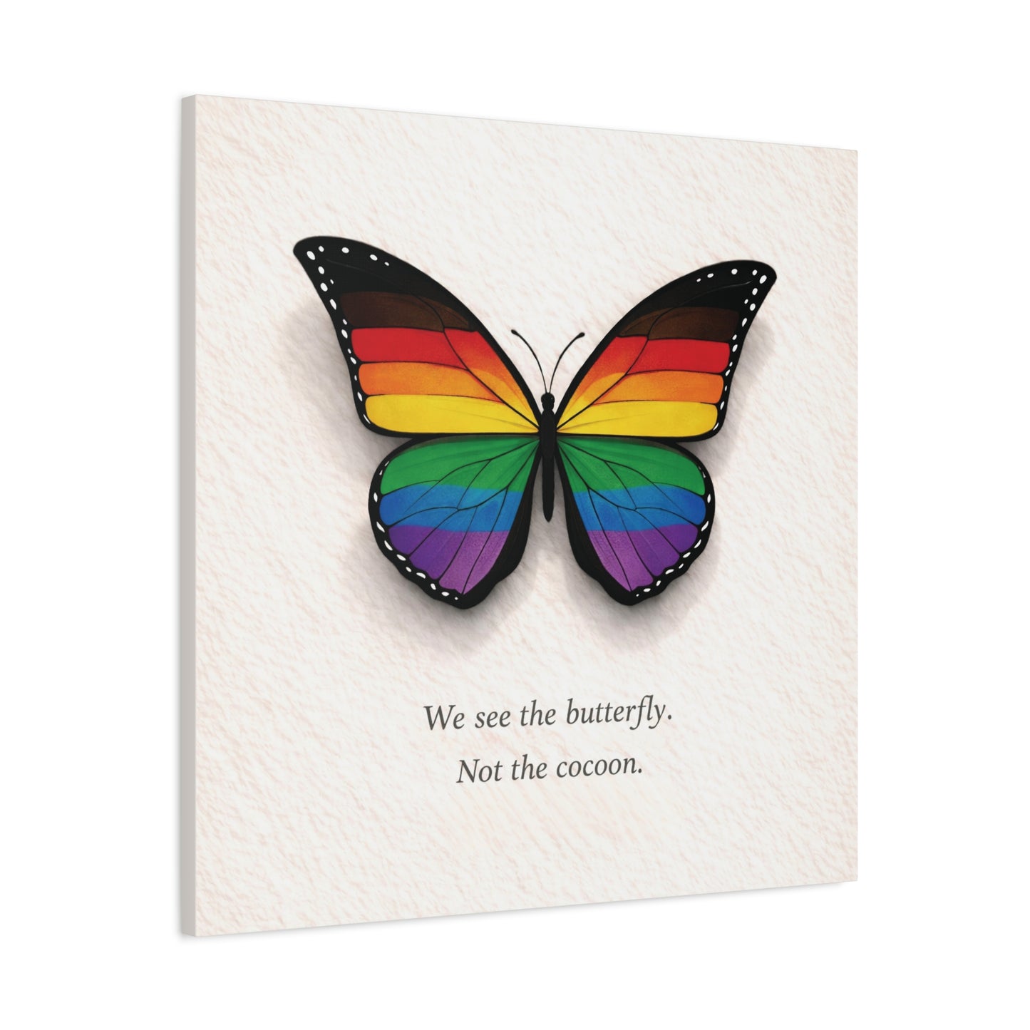 philly rainbow pride butterfly | metamorphosis series canvas wall art