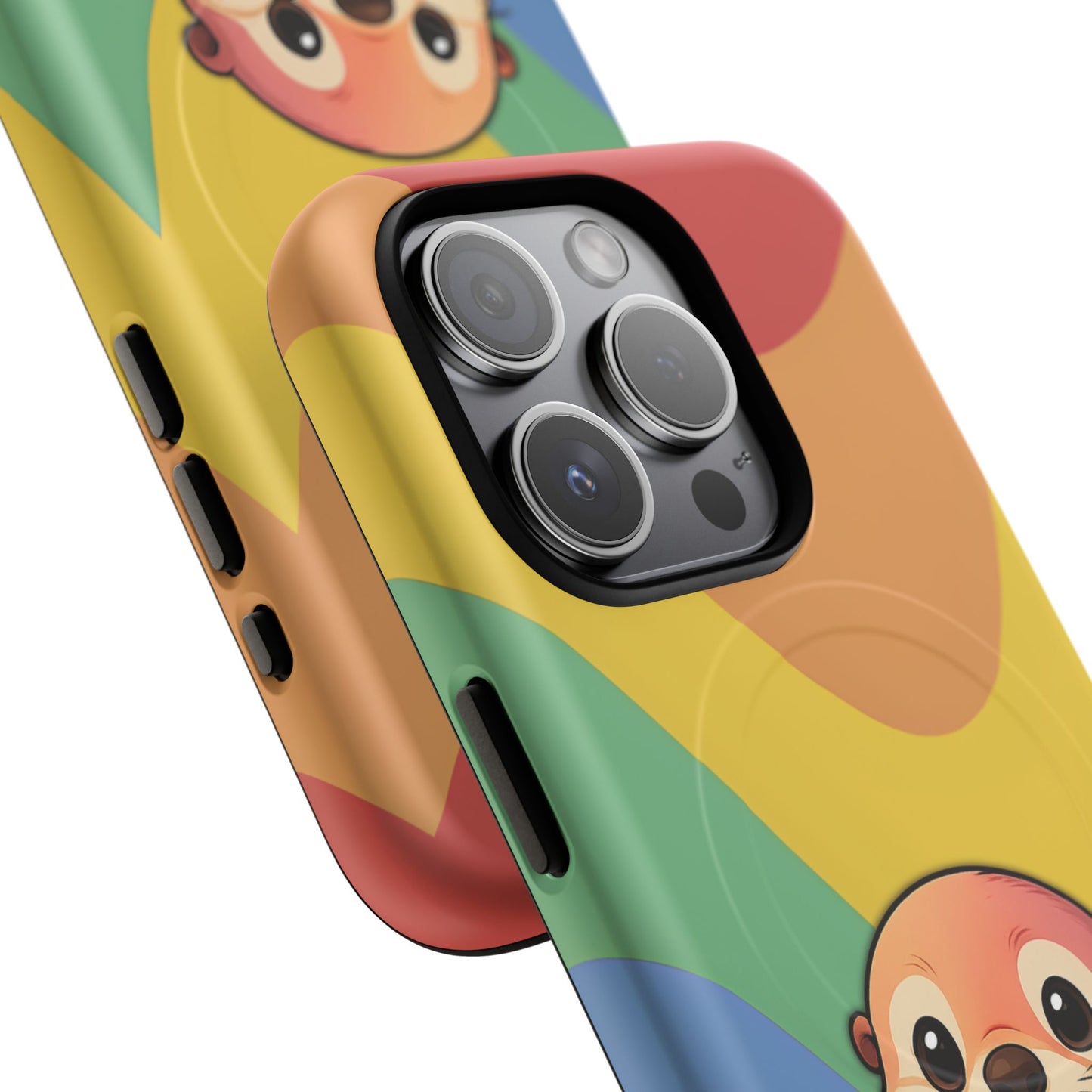 “otterly queer” – retro rainbow pride otter magsafe® iphone tough case