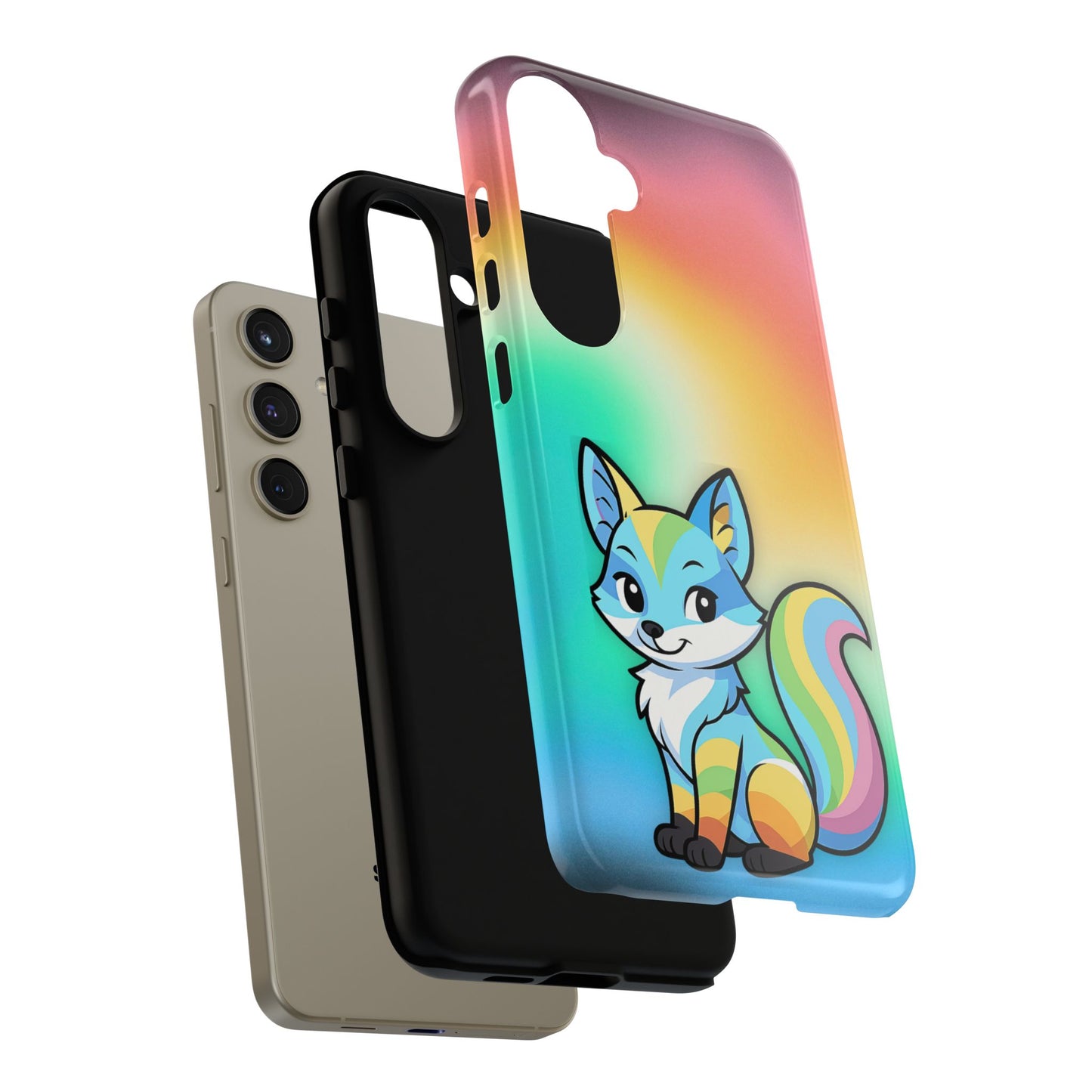 "queer as a fox" – queer pride fox android tough phone case