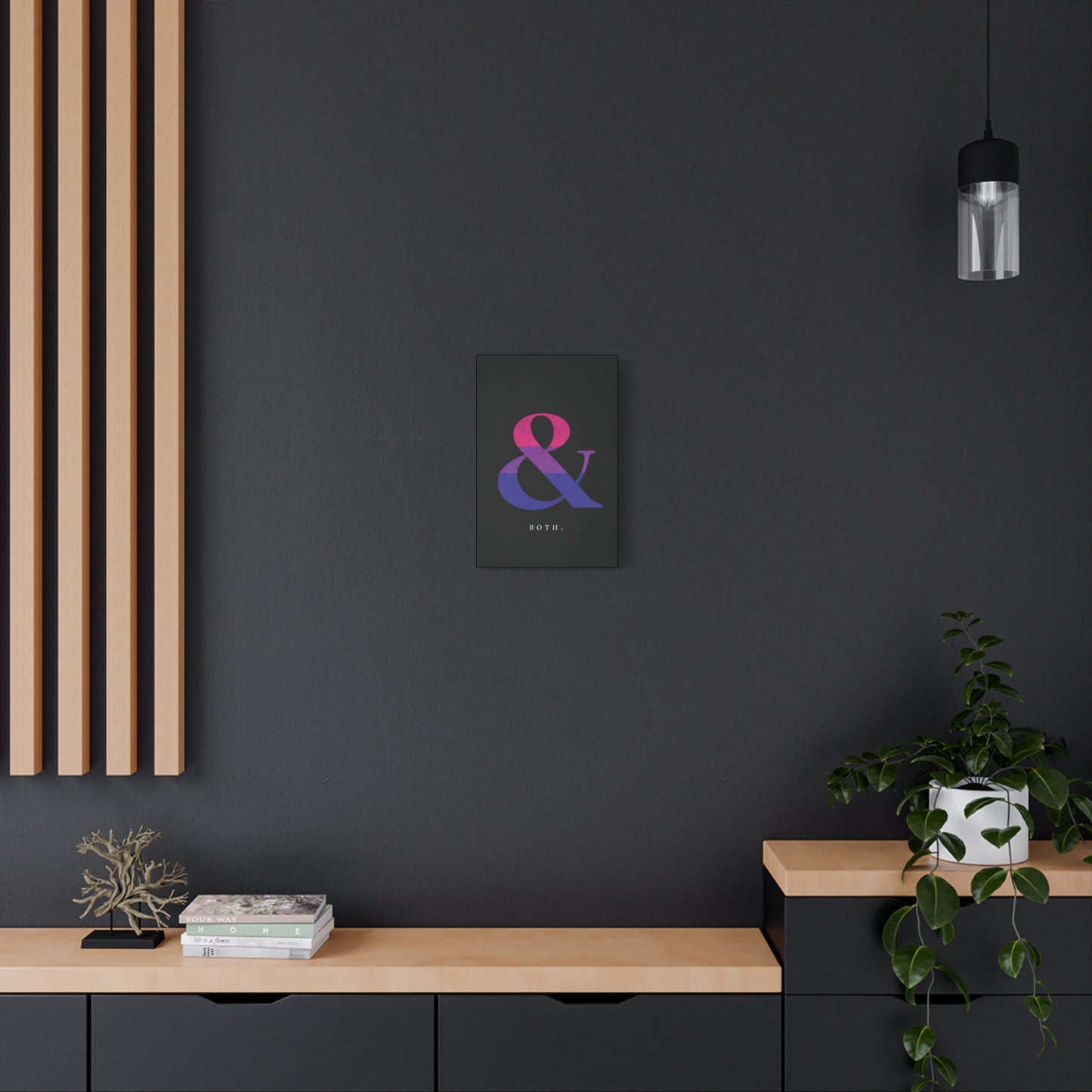 both. | bisexual pride identity canvas wall art