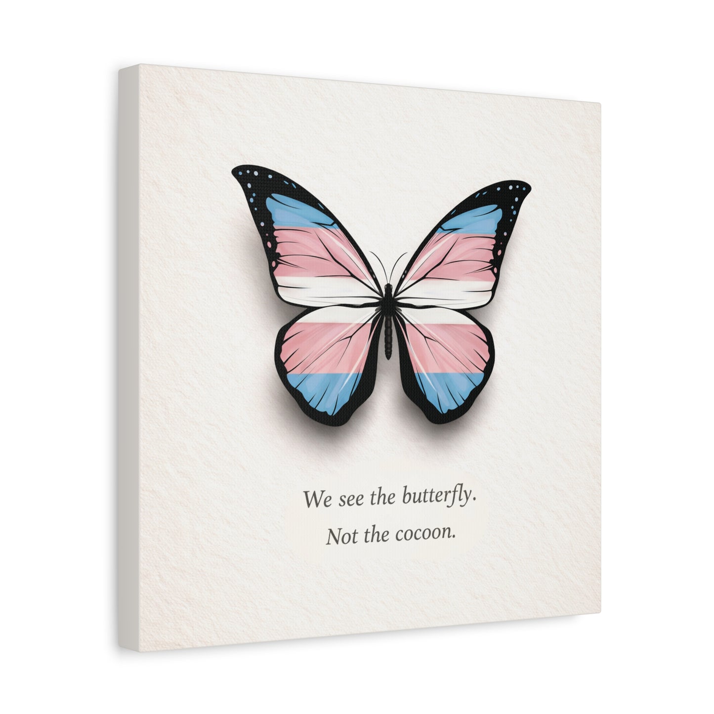 trans pride butterfly | metamorphosis series canvas wall art