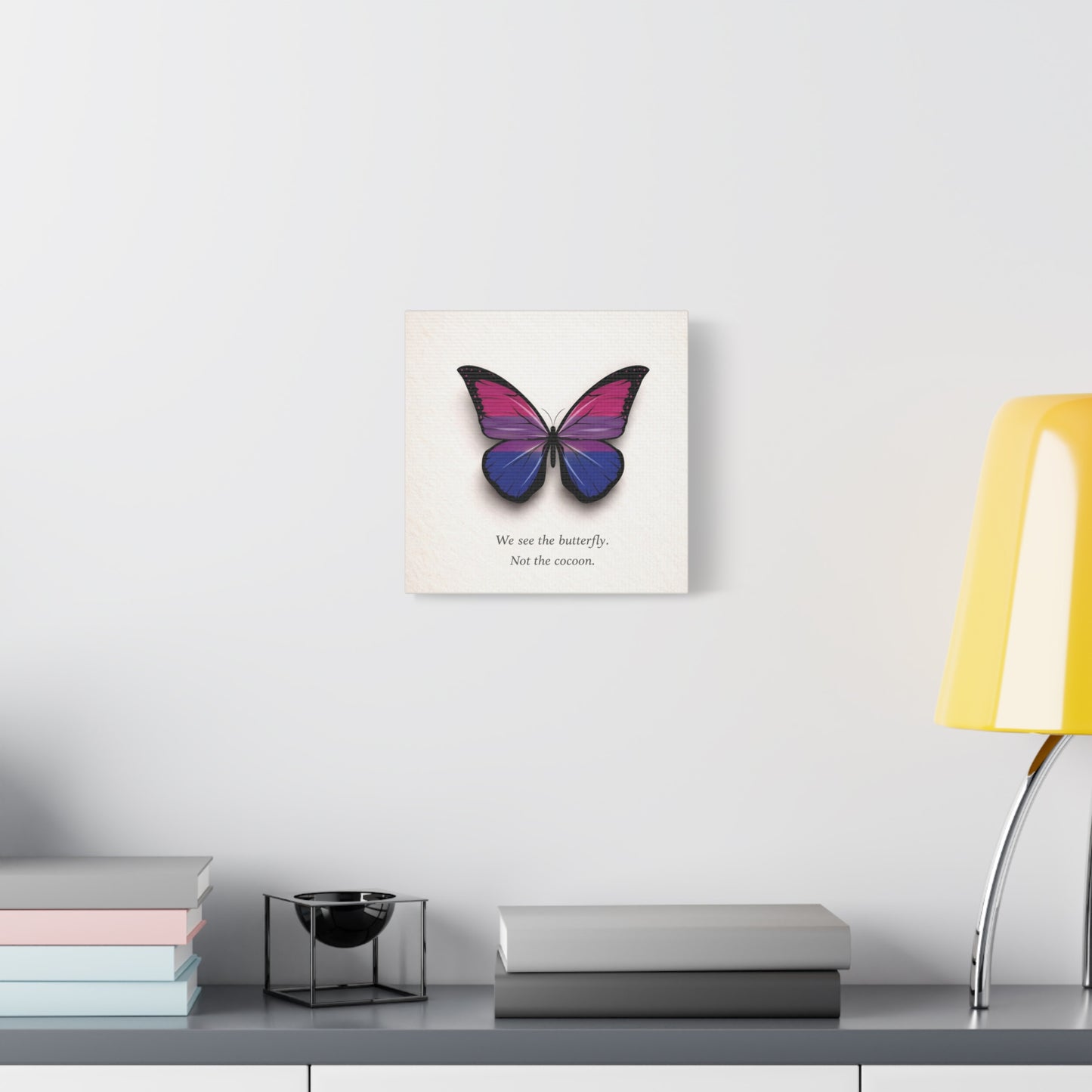 bi pride butterfly | metamorphosis series canvas wall art