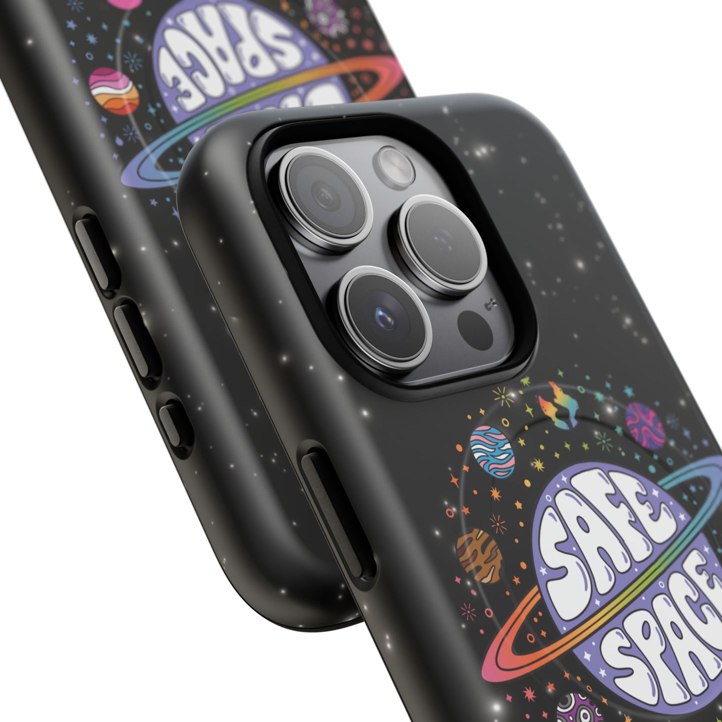 "safe space" lgbtqia+ pride galaxy magsafe® iphone case