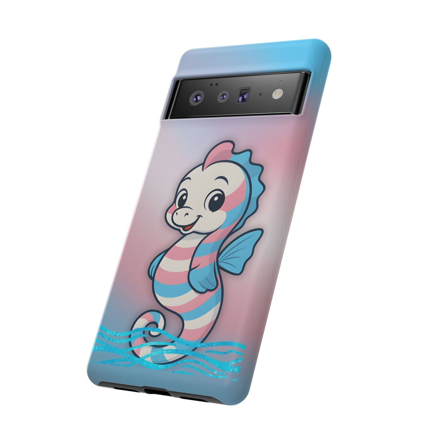 “sea me” – trans pride seahorse android tough phone case