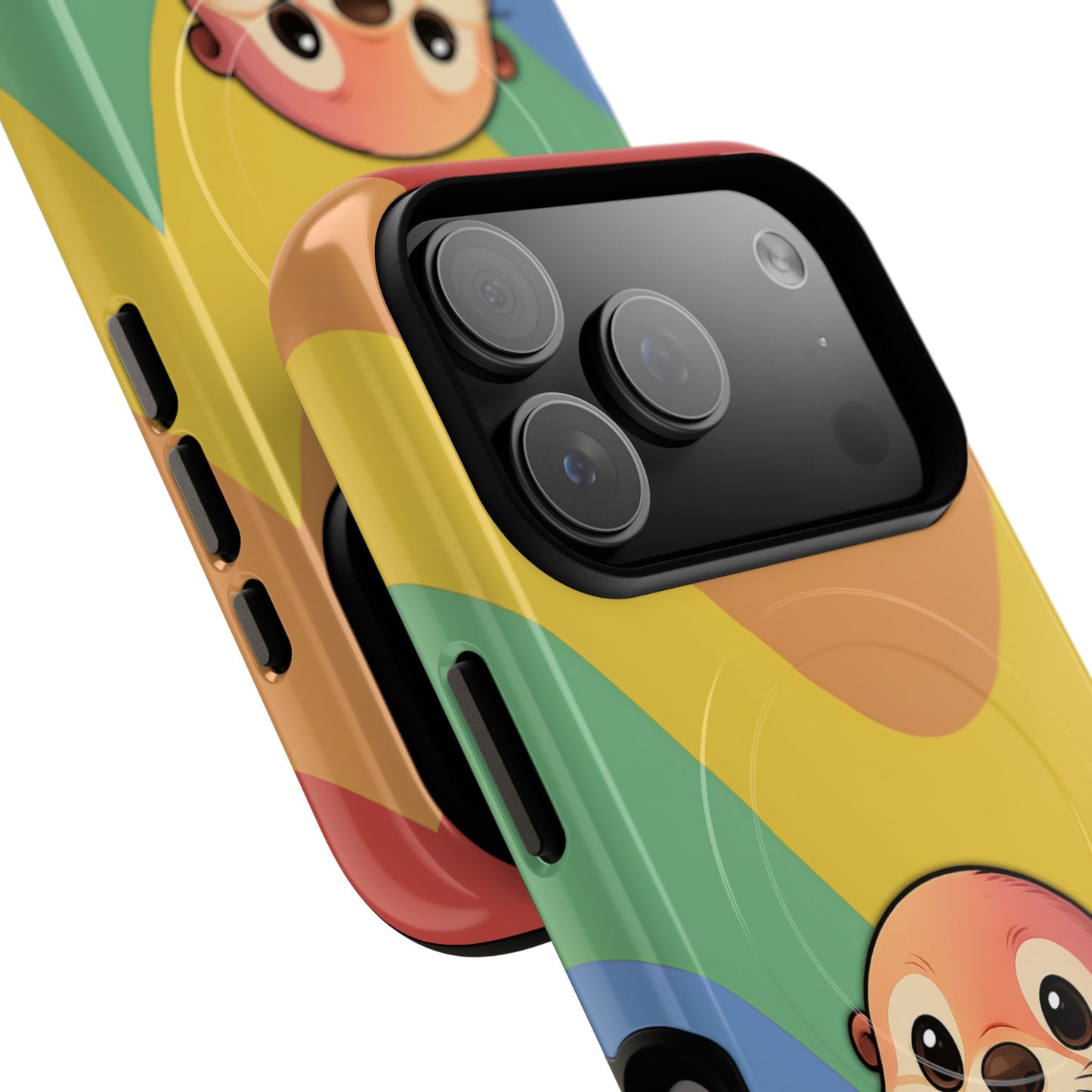 “otterly queer” – retro rainbow pride otter magsafe® iphone tough case