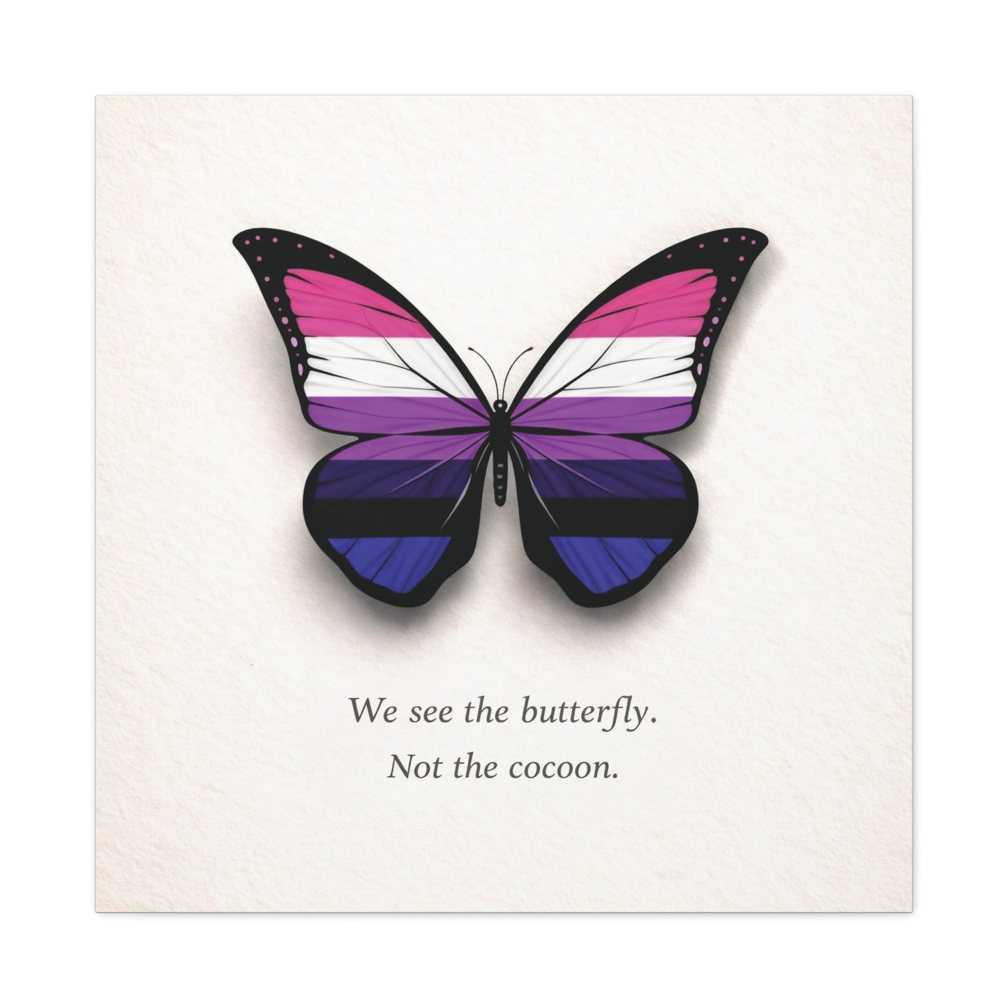 genderfluid pride butterfly | metamorphosis series canvas wall art