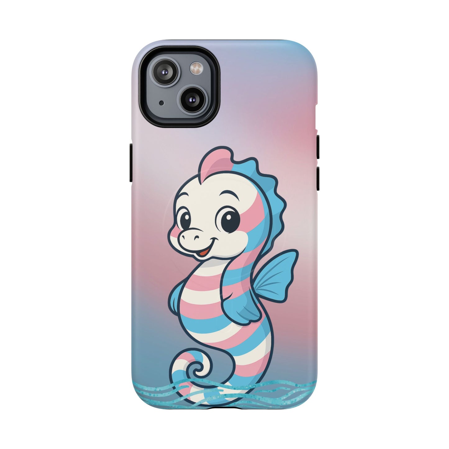 "sea me" – trans pride seahorse magsafe® iphone tough case