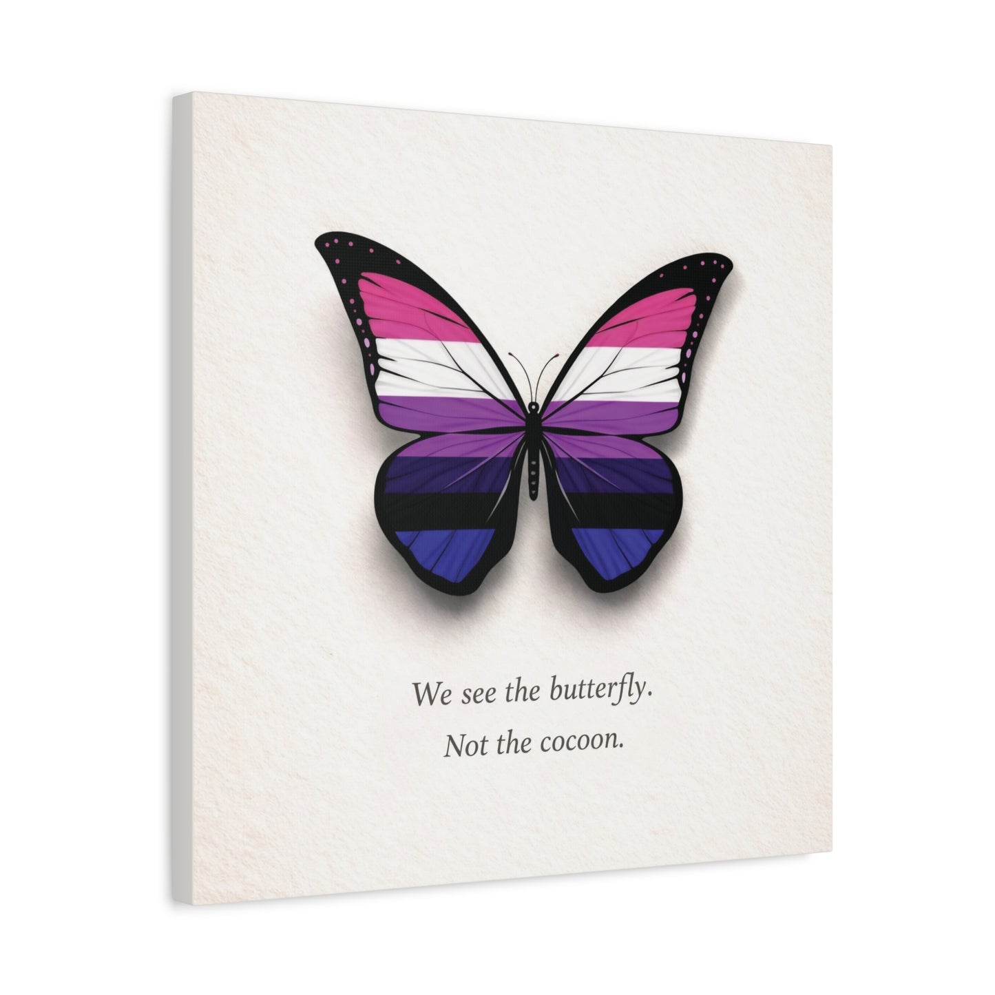 genderfluid pride butterfly | metamorphosis series canvas wall art