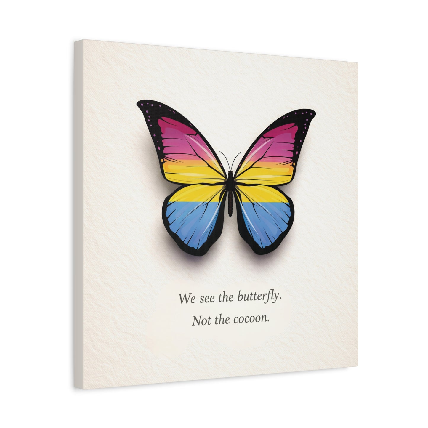 pan pride butterfly | metamorphosis series canvas wall art