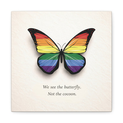 Rainbow Pride Butterfly | Metamorphosis Series Canvas Wall Art