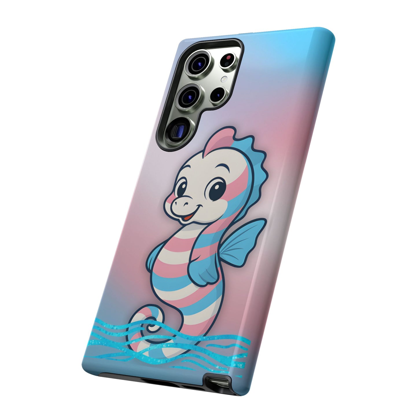 “sea me” – trans pride seahorse android tough phone case