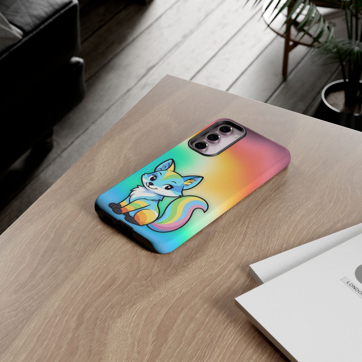 "queer as a fox" – queer pride fox android tough phone case