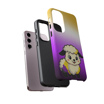 "NonbiBaaary" – Nonbinary Pride Sheep Android Tough Phone Case