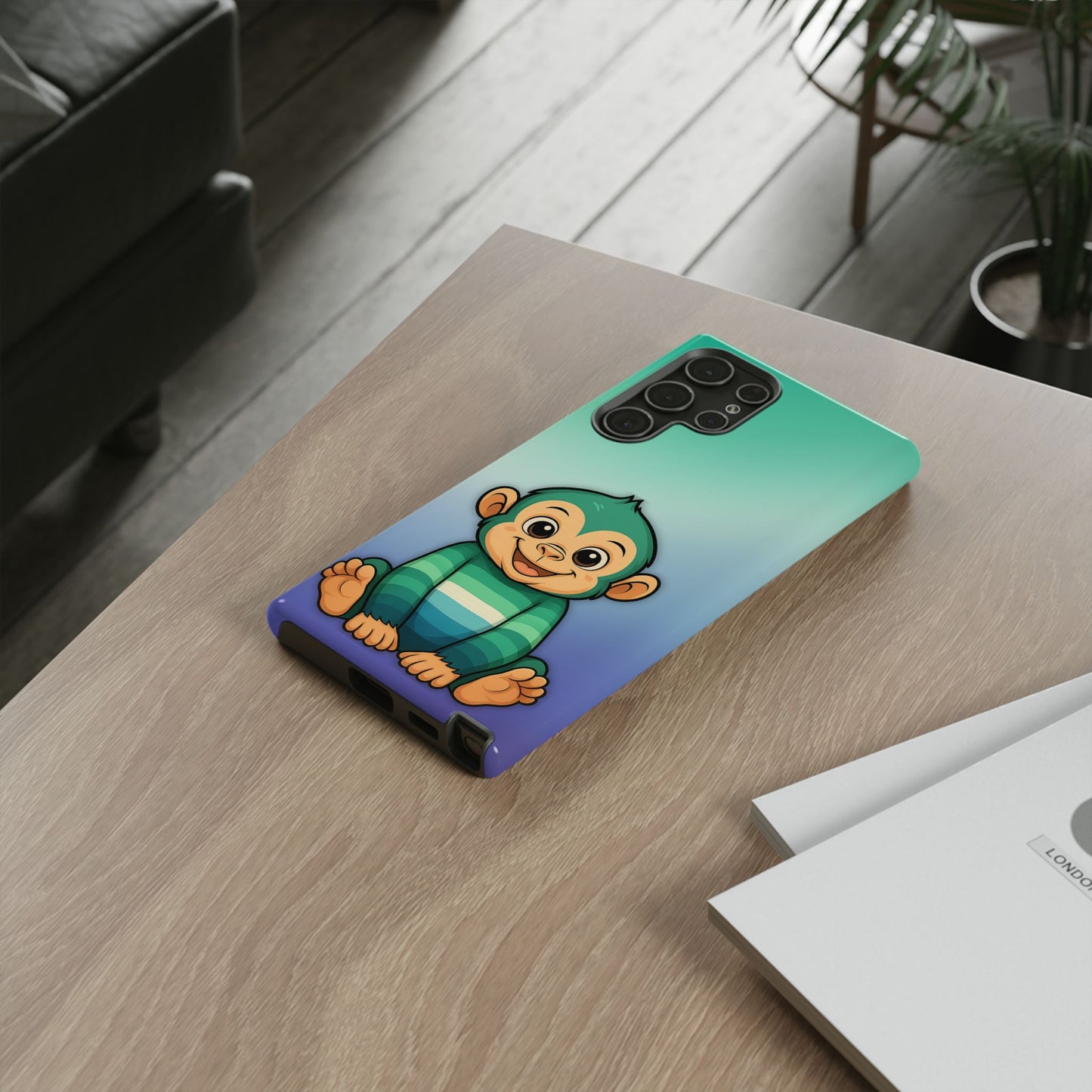 "monkey love" – gay [mlm] pride android tough phone case