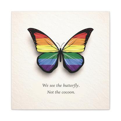 Rainbow Pride Butterfly | Metamorphosis Series Canvas Wall Art