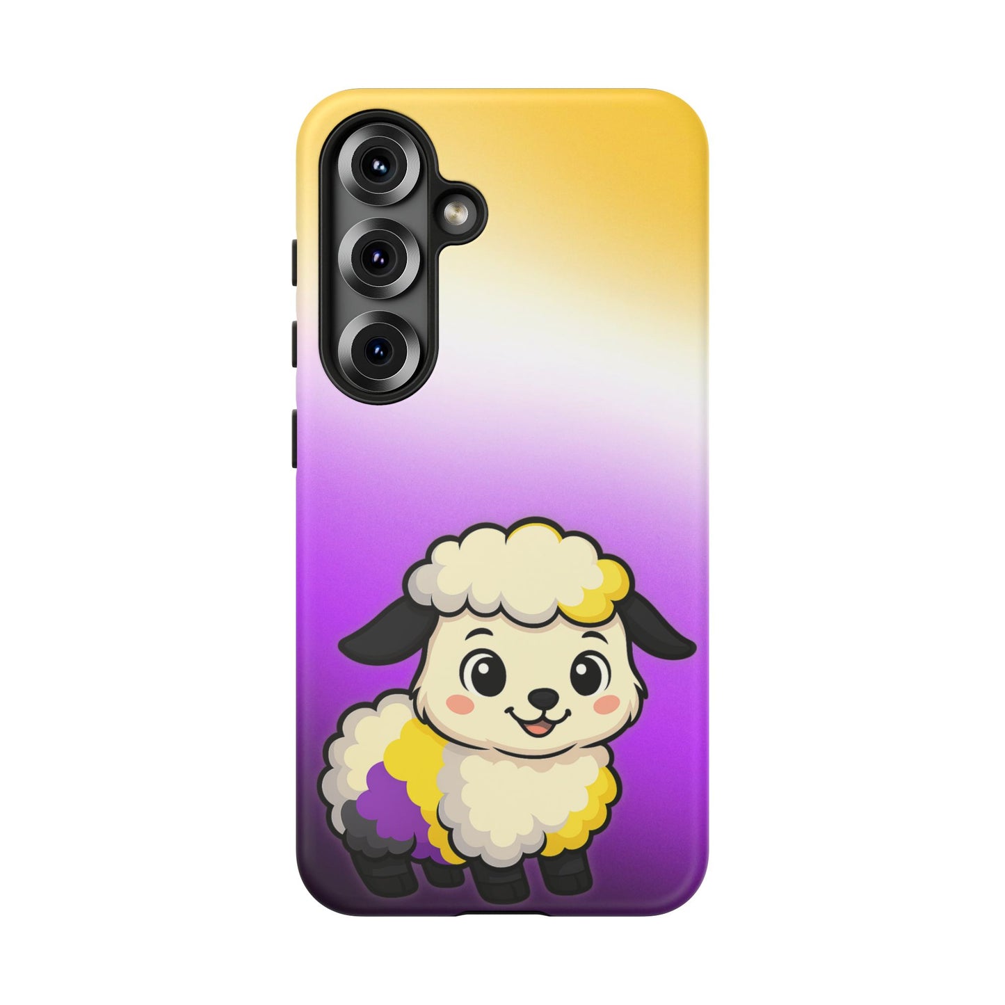 "nonbibaaary" – nonbinary pride sheep android tough phone case