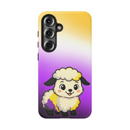 "NonbiBaaary" – Nonbinary Pride Sheep Android Tough Phone Case
