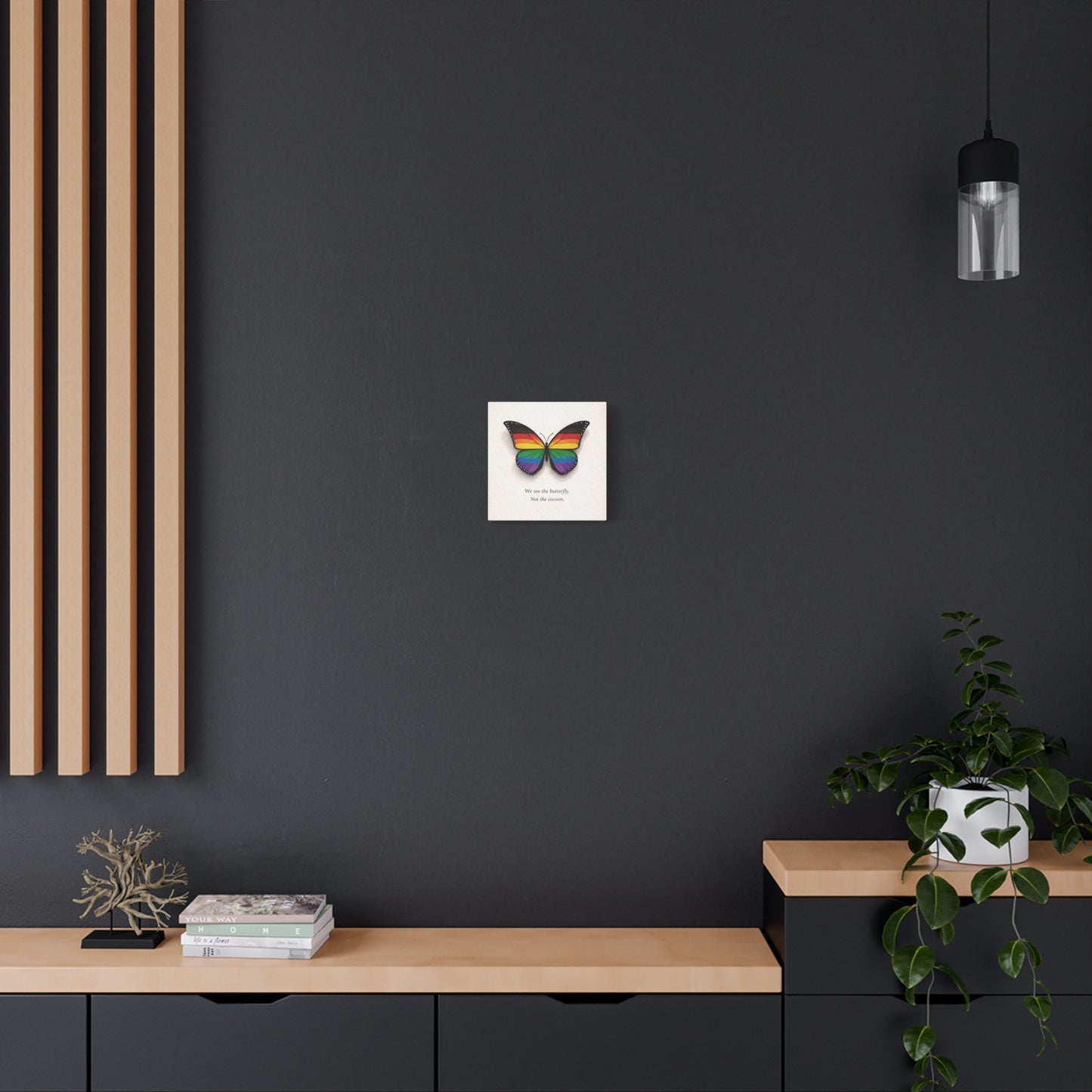philly rainbow pride butterfly | metamorphosis series canvas wall art