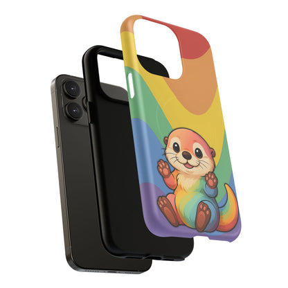 “Otterly Queer” – Retro Rainbow Pride Otter MagSafe® iPhone Tough Case