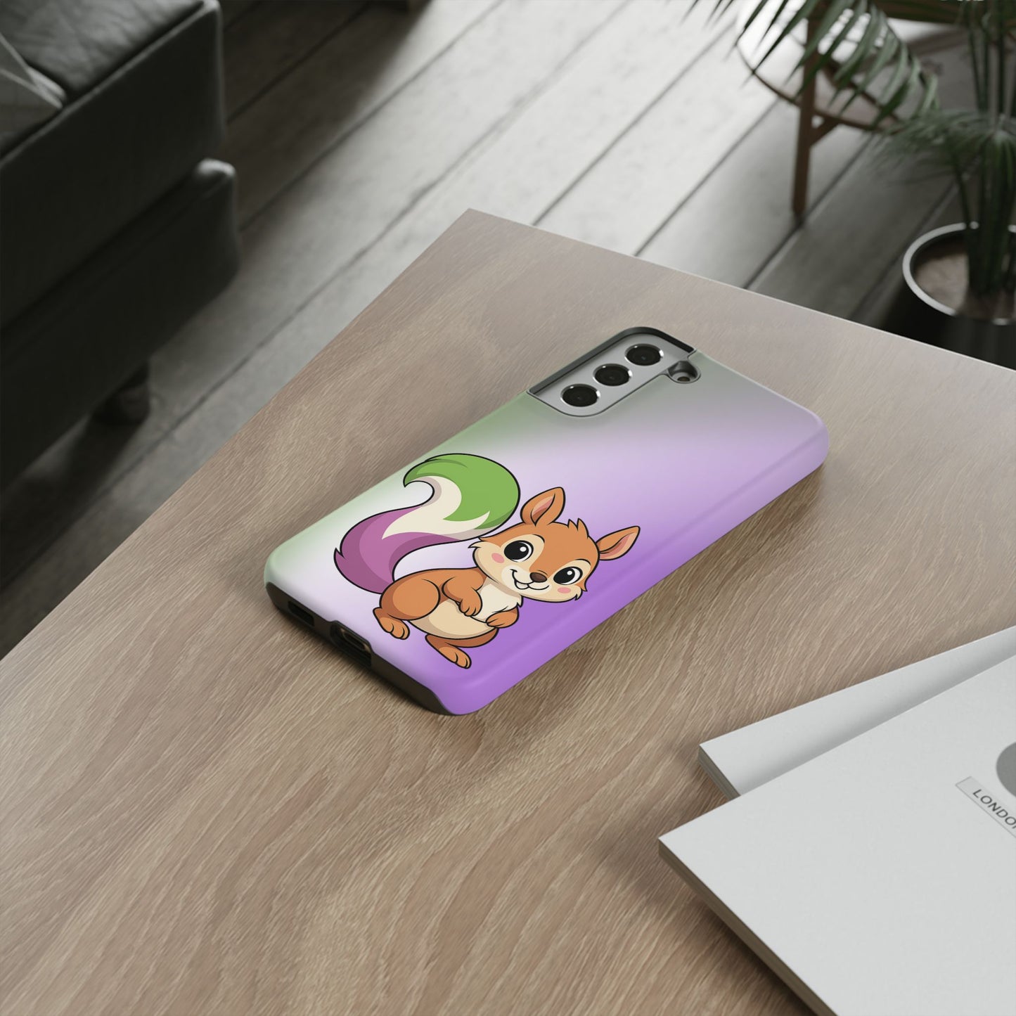 "queeriosity"– genderqueer squirrel pride android tough phone case