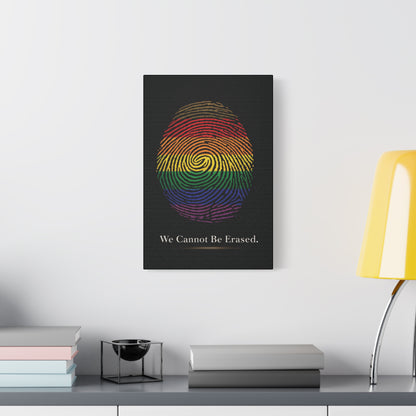 We Cannot Be Erased | LGBTQ Pride Fingerprint Canvas Wall Art