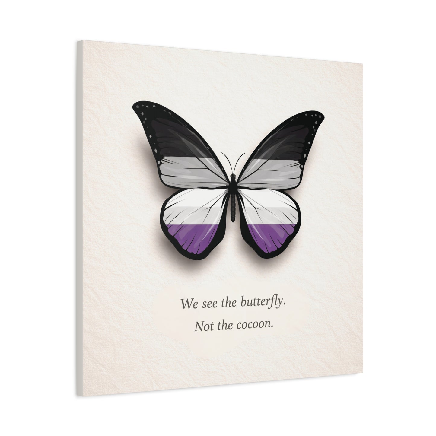 asexual pride butterfly | metamorphosis series canvas wall art