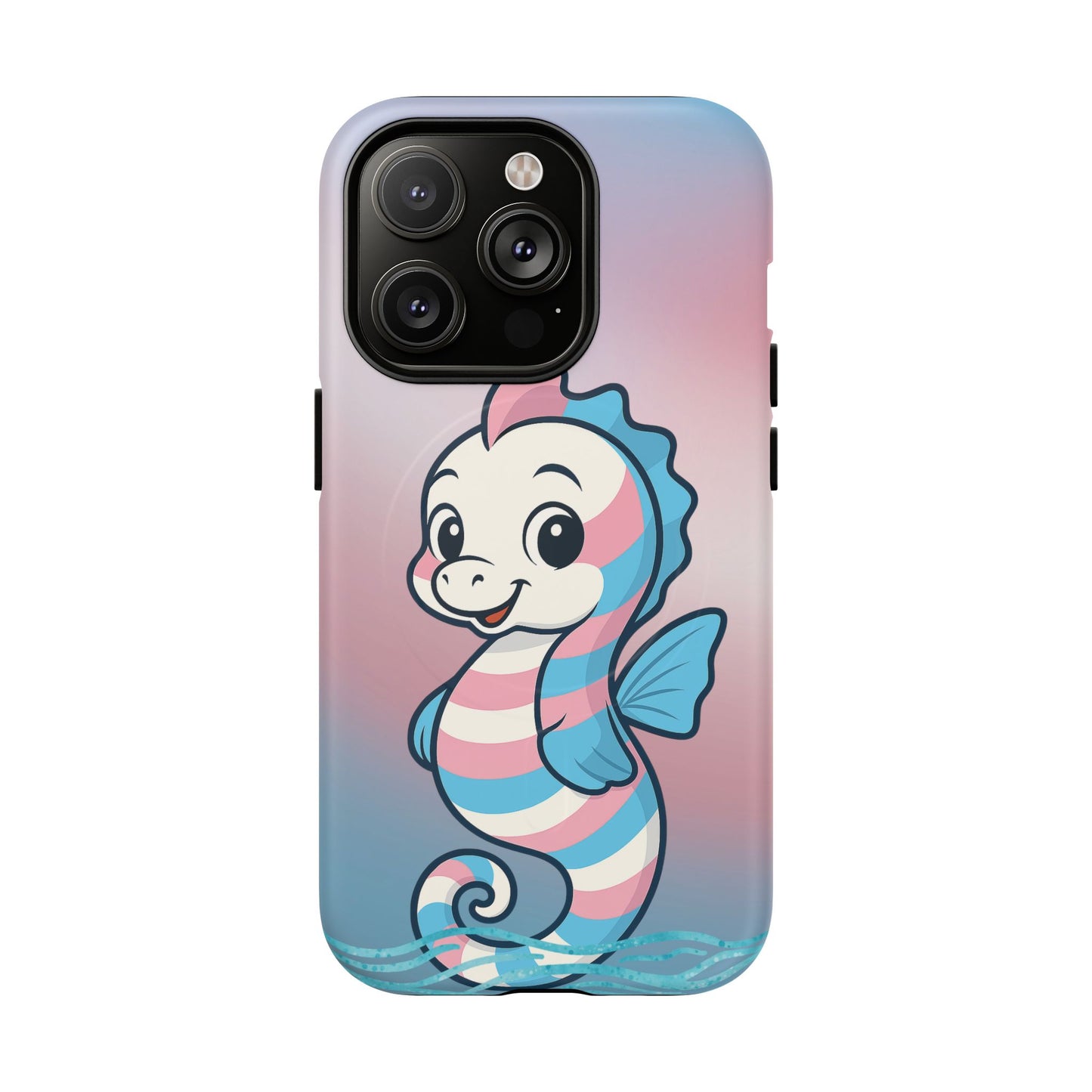 "sea me" – trans pride seahorse magsafe® iphone tough case