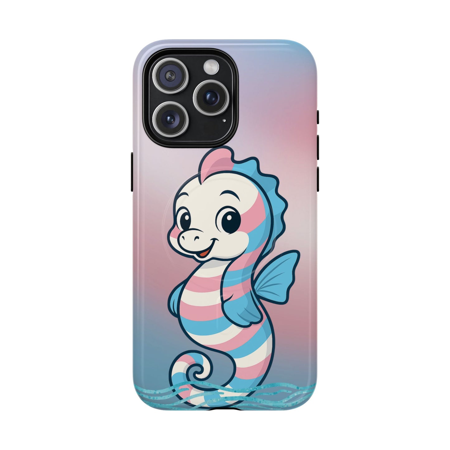 "sea me" – trans pride seahorse magsafe® iphone tough case