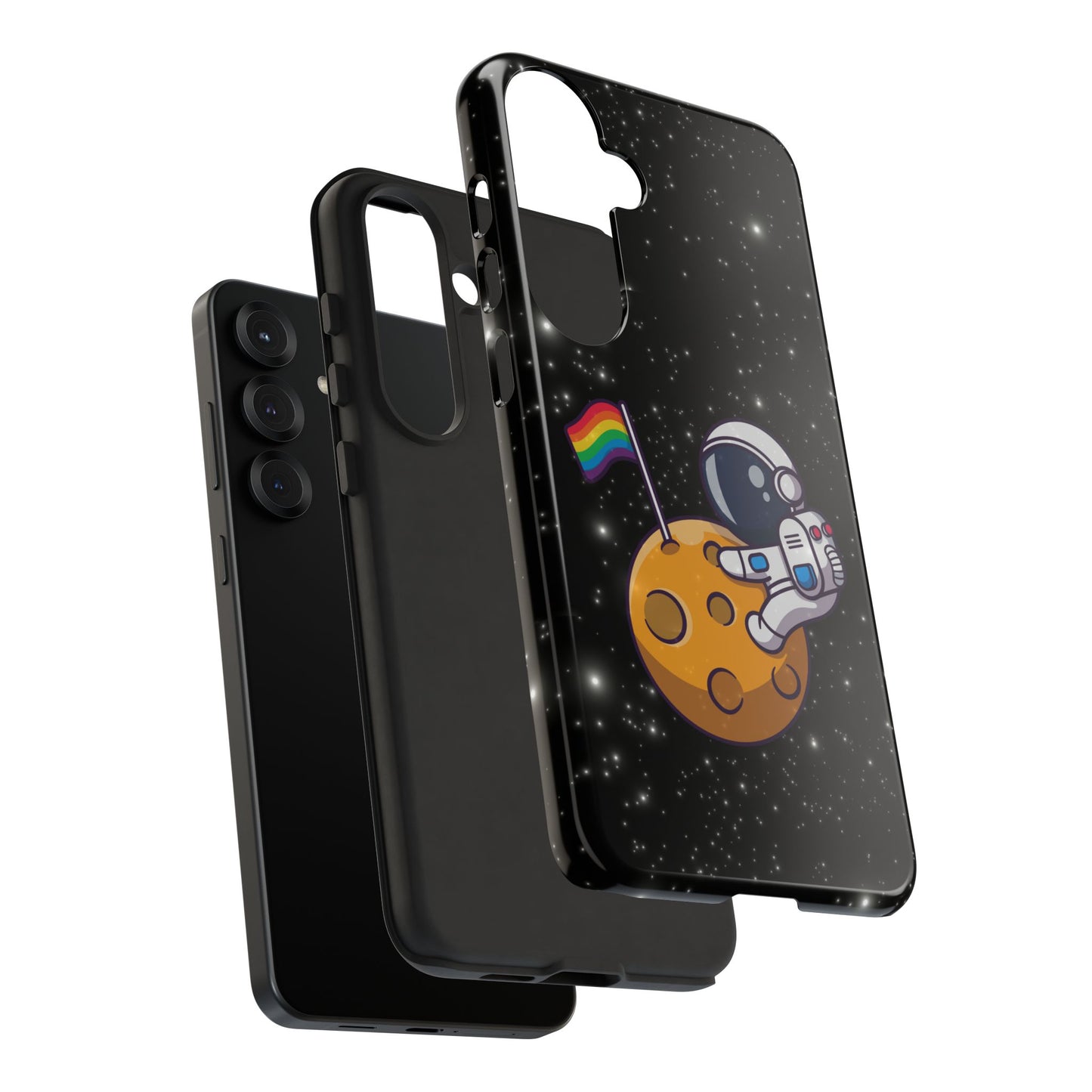 "cosmic queer" lgbtqia+ android astronaut tough phone case